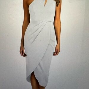 PrettyGarden Cream Asymmetrical Wrap Pencil Skirt Women’s Small NWT Midi